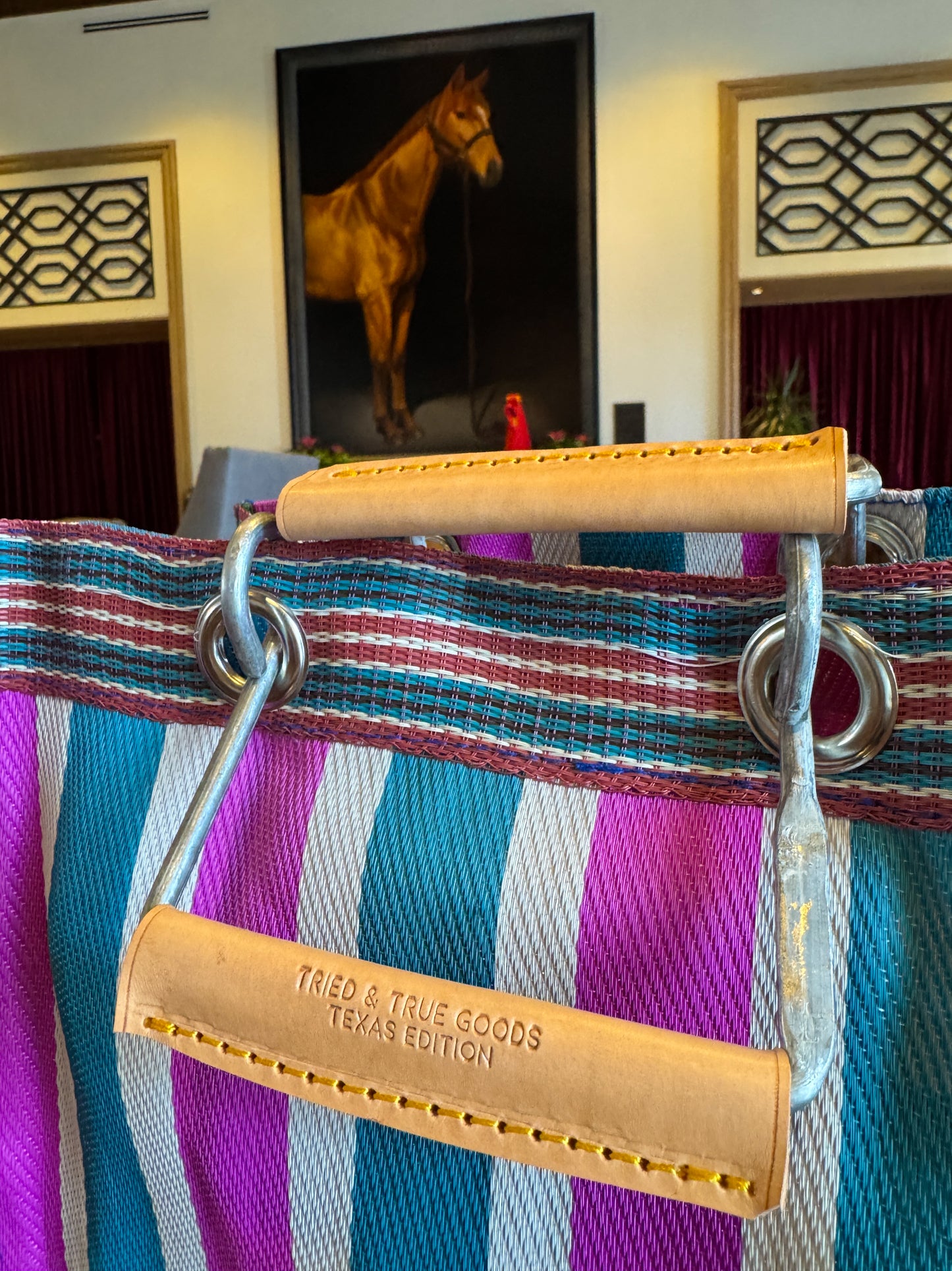 Striped Bag -Green & Pink -Tall