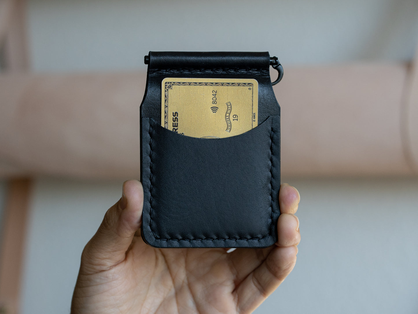 Wingman Pop-A-Top Leather & Brass Wallet