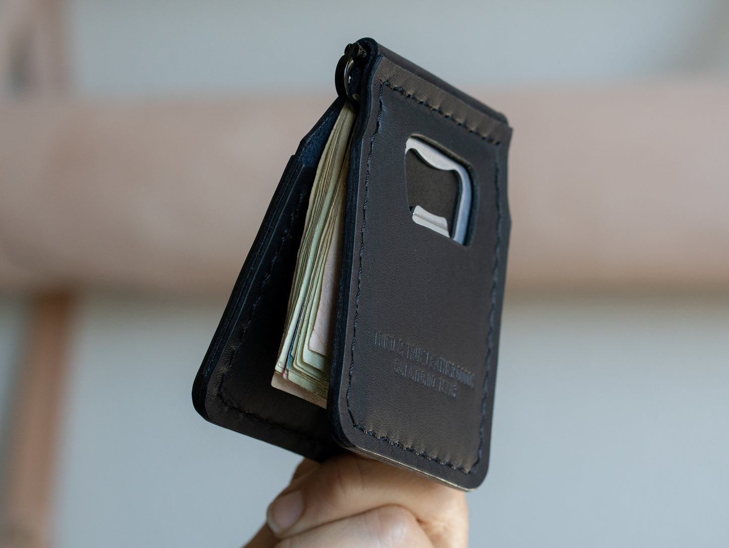 Wingman Pop-A-Top Leather & Brass Wallet