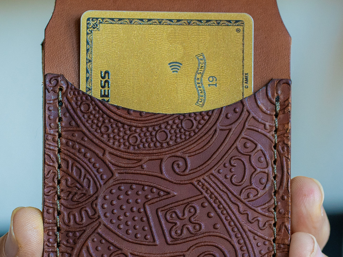 Paisley Wingman Leather and Brass Wallet